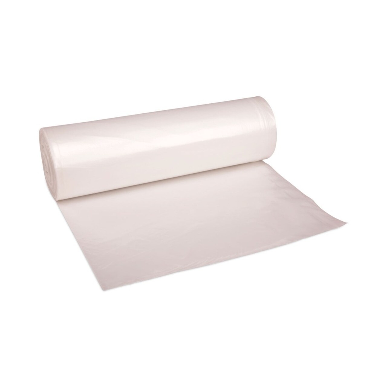 Boardwalk 33 Gallon 14 mic 33 in. x 38 in. Perforated Roll High-Density Can Liners - Natural (25 Bags/Roll, 10 Rolls/Carton)